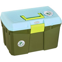 Produktbild von St. Hippolyt Pflegebox für Pferde aus Kunststoff mit verstärktem Deckel in Grün Blau