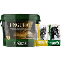 Produktbild von St. Hippolyt Ungulat Hufkur Nahrungsergänzung für Pferde 10 kg und Lobs Belohnungswürfel 2 kg