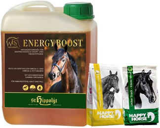 Produktbild von St. Hippolyt WES Energy Boost Pferdefutter mit Öl zur Unterstützung von Haut, Fell, Immunsystem und Verdauung 5 kg