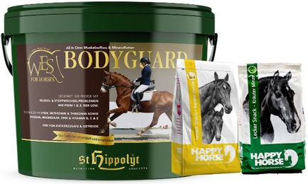 Produktbild von St. Hippolyt WES for Horses Bodyguard Ergänzungsfutter für Pferde 10 kg mit Lobs Belohnungswürfeln