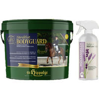 Produktbild von St. Hippolyt WES for Horses Sensitive Bodyguard + Relax Biocare Mückenmilch Fliegenspray und Fellspray für Pferde 1000 ml