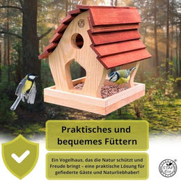 STAFECO Vogelfutterhaus aus Holz in Natur Braun zum Aufhängen – Bild 1 von 5