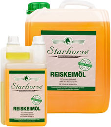 Starhorse Reiskeimöl für Pferde 1 Liter Nahrungsergänzung zur Unterstützung von Muskelaufbau und Verdauung - 1 l – Bild 1 von 5