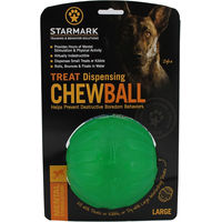 Produktbild von Starmark Kauspielzeug Treat Dispensing Chew Ball Größe L aus TPR in Grün Bunt mit Ø 10 cm