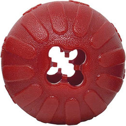 Produktbild von Starmark Treat Dispensing Bacon Ball Hundespielzeug aus TPR Rot Größe L Ø 10 cm