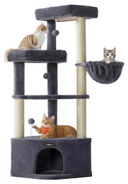 StarTech Eck-Kratzbaum für Katzen mit Kuschelhöhle und vier Ebenen aus Holz in Dunkelgrau Größe M – Bild 1 von 1