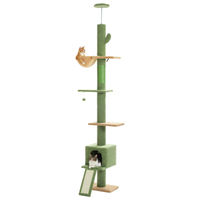 Produktbild von StarTech Kaktus Kratzbaum für Katzen mit Deckenspanner und Sisal-Kratzstämmen in Grün Größe L
