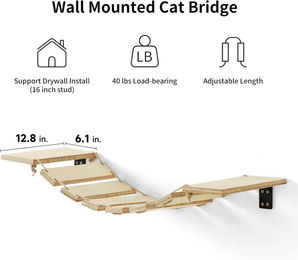 StarTech Katzen-Hängebrücke Wandmontierte Kletterleiter aus Naturholz – Bild 1 von 1