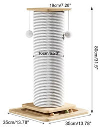 StarTech Katzen Kratzbaum Kratzsäule 80 cm mit doppelter Ebene aus Natur Sisal und Ballspielzeug für Wohnungskatzen – Bild 1 von 1