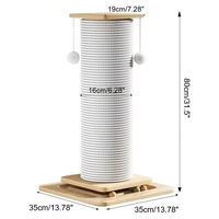 Produktbild von StarTech Katzen Kratzbaum Kratzsäule 80 cm mit doppelter Ebene aus Natur Sisal und Ballspielzeug für Wohnungskatzen