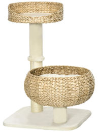 StarTech Katzen Kratzbaum mit 3 Ebenen, Höhle, Plattform und Sisalstamm in Beige, 72 cm Höhe – Bild 1 von 2