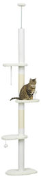 StarTech Katzen Kratzbaum mit Deckenspanner aus Holz und Plüsch in Weiß – Bild 1 von 2