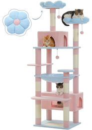 StarTech Katzen Kratzbaum XL Kletterturm Blau mit Hängematte und Katzenhöhle 184 cm hoch – Bild 1 von 1