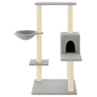 Produktbild von StarTech Katzenbaum Armeegrün mit Häuschen, Korb und Plattformen sowie Sisal-Kratzstämmen 78 x 59 x 95 cm