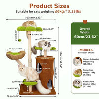 Produktbild von StarTech Katzenkratzbaum Aktivitätsturm mit 5 Ebenen und Sisal Kratzsäulen in Grün