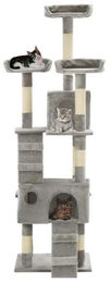 StarTech Katzenkratzbaum Armeegrün mit 3 Ebenen, 2 Höhlen und Rampen aus Sisal und Stoff, 170 cm – Bild 1 von 1