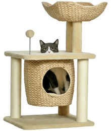 StarTech Katzenkratzbaum aus Holz mit 3 Ebenen, Höhle, Liegefläche und Spielball, 74 cm hoch – Bild 1 von 1