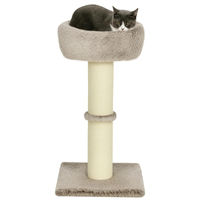 Produktbild von StarTech Katzenkratzbaum aus Holz mit Bett und Sisal in Braun und Weiß, 87 cm hoch