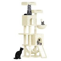 Produktbild von StarTech Katzenkratzbaum Kletterturm Gelb mit 5 Ebenen und 2 Katzenhäusern 158 cm