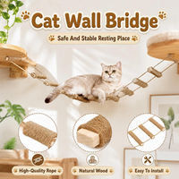 Produktbild von StarTech Katzenleiter Indoor Wandmontierte Kletterbrücke aus Holz mit Sisalseil Gelb 100 cm