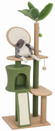StarTech Kratzbaum aus Holz für Katzen mit Katzenhöhle und 3 Ebenen in Grün 139 cm – Bild 1 von 2