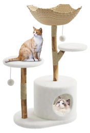 StarTech Kratzbaum aus Holz und Rattan mit Sisal für erwachsene Katzen – Bild 1 von 2