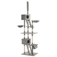 Produktbild von StarTech Kratzbaum für große Katzen in Armeegrün mit Sisalkratzsäulen und Stoffbezug höhenverstellbar 230–260 cm