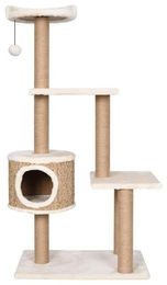 StarTech Kratzbaum für Katzen 123 cm mit 4 Ebenen, Seegras-Kratzsäulen, Katzenhaus und Spielzeug in Beige – Bild 1 von 1