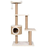 Produktbild von StarTech Kratzbaum für Katzen 123 cm mit 4 Ebenen, Seegras-Kratzsäulen, Katzenhaus und Spielzeug in Beige