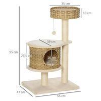 Produktbild von StarTech Kratzbaum für Katzen 95 cm in Beige mit Höhle und Sisalstämmen