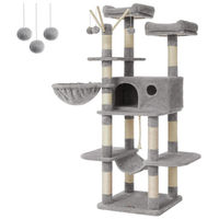 Produktbild von StarTech Kratzbaum für Katzen aus Holz in Grau mit Höhle und 5 Ebenen Höhe 164 cm