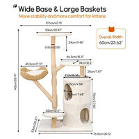 Produktbild von StarTech Kratzbaum für Katzen aus Holz und Plüsch in Weiß und Beige 60x40x99 cm