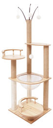 StarTech Kratzbaum für Katzen Gelb mit 4 Ebenen und Sisal-Kratzstämmen 40x40x132 cm – Bild 1 von 2