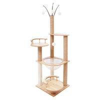 Produktbild von StarTech Kratzbaum für Katzen Gelb mit 4 Ebenen und Sisal-Kratzstämmen 40x40x132 cm