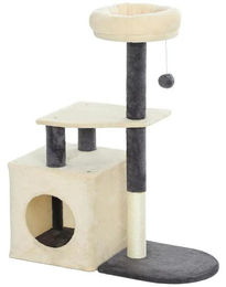 StarTech Kratzbaum für Katzen in Armeegrün mit 5 Ebenen, Häuschen, Bett und Sisalstämmen, 92 cm hoch – Bild 1 von 2