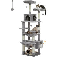 Produktbild von StarTech Kratzbaum für Katzen in Grau mit Hängematte, Höhle und Sisalkratzstämmen