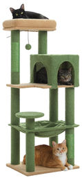 StarTech Kratzbaum für Katzen in Grün mit 5 Etagen, Hängematte, Kuschelhöhle und Sisal Kratzsäulen, 113 cm, Größe S – Bild 1 von 3