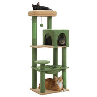 Produktbild von StarTech Kratzbaum für Katzen in Grün mit 5 Etagen, Hängematte, Kuschelhöhle und Sisal Kratzsäulen, 113 cm, Größe S