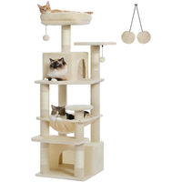 Produktbild von StarTech Kratzbaum für Katzen Kletterturm mit 6 Ebenen und Hängematte in Beige