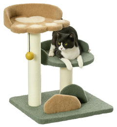 StarTech Kratzbaum für Katzen mit 3 Ebenen aus Sisal und Holz inklusive Spielball 52 cm hoch – Bild 1 von 1