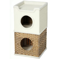 Produktbild von StarTech Kratzbaum für Katzen mit 3 Etagen und Sisal Kratzsäule in Grün 41x41x75,5 cm