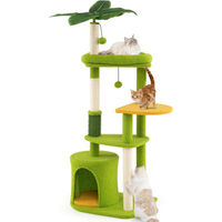 Produktbild von StarTech Kratzbaum für Katzen mit 4 Ebenen, Katzenhöhle, Sisal-Kratzsäule und Spielzeug in Grün