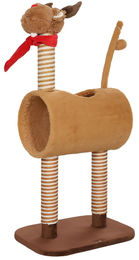 StarTech Kratzbaum für Katzen mit Hirsch Design, 98 cm hoch, 2 Ebenen mit Höhle, Spielball und Hanfseil in Braun – Bild 1 von 3