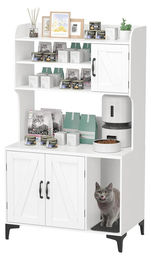 StarTech Kratzbaum mit Katzenklo Schrank und Höhle aus Holz in Weiß – Bild 1 von 1