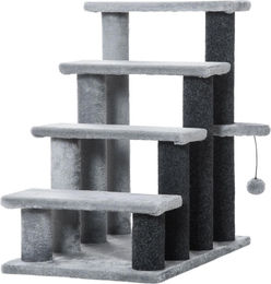 StarTech Kratzbaum Treppe für Katzen mit 4 Ebenen aus Holz und Jute in Grau – Bild 1 von 4