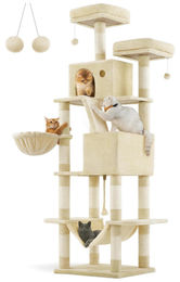 StarTech Kratzbaum XXL Katzenbaum Beige mit 13 Sisalstämmen 206 cm hoch – Bild 1 von 1