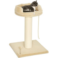 Produktbild von StarTech Kratzsäule für Katzen aus Holz und Sisal mit Liegefläche in Beige, 85 cm Höhe