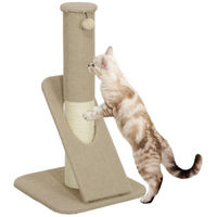 Produktbild von StarTech Kratzsäule für kleine bis mittelgroße Katzen aus Sisal und Spanplatte mit Spielball in Beige Creme 84 cm hoch