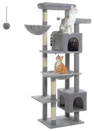 StarTech XL Kratzbaum für Katzen 175 cm Grau mit Hängematte und Höhle – Bild 1 von 2