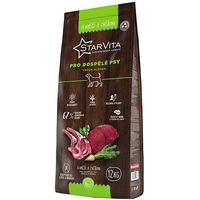 Produktbild von Starvita Trockenfutter für erwachsene Hunde mit Lamm getreidefrei und glutenfrei 12kg